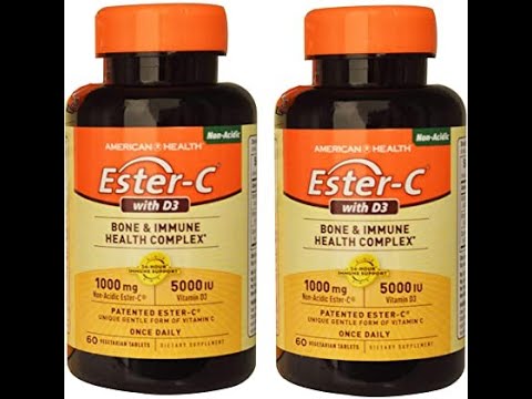 REVIEW Ester-C Vitamin C 1000 mg Coated Tablets, 120 Count, Immune System Booster, Stomach-Frie...