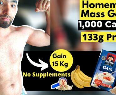 Homemade MASS GAINER SHAKE for Muscle Mass & BULKING (1000 Calories) | Indian Bodybuilding Diet 2021