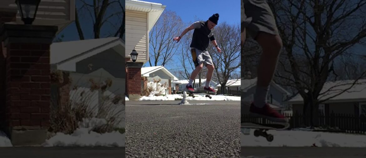 SLOW MOTION OLLIE OVER SNOW #Short