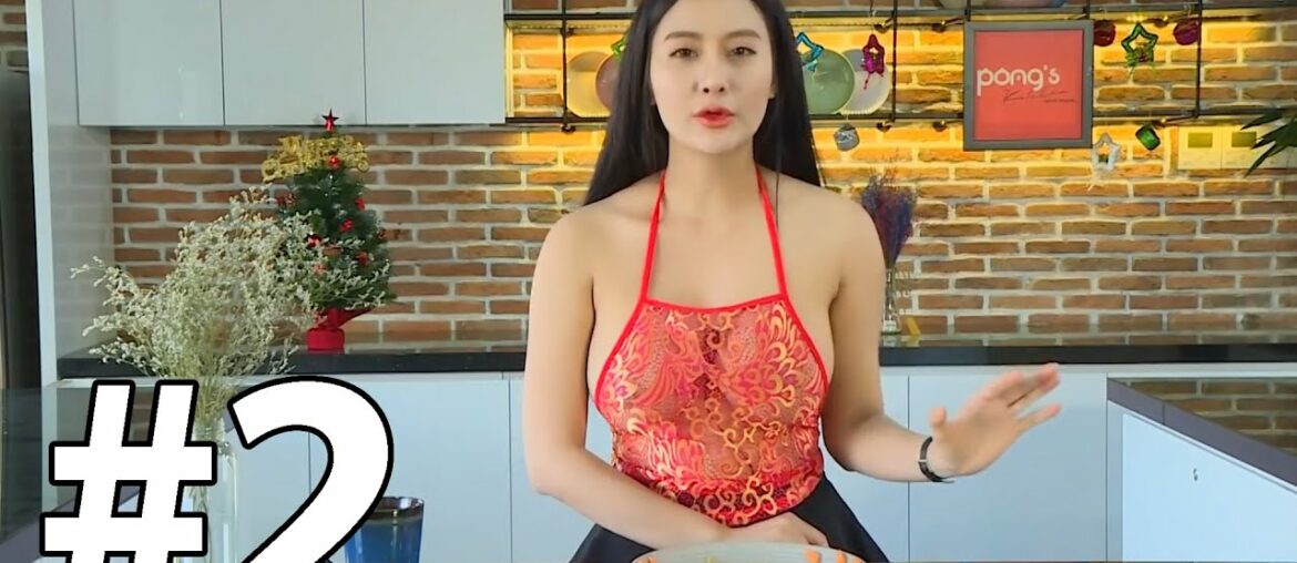Beautiful Girl Cooking #02 / Pong Kitchen / EASY Vegetable Stir Fry Recipe / Hot Girl Cooking