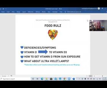 FOOD RULZ EPISODE Vitamin D Chat 1 of 4 Sun Exposure