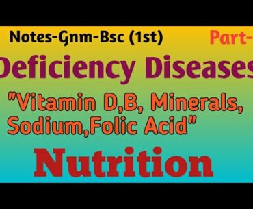 Diseases Caused By Deficiency Of "Fat,Carbohydrates, Minerals And Vitamins, Nutrition,Gnm,Bsc