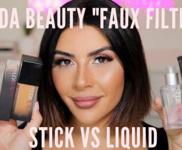 Stick or Liquid? Comparing @Huda Beauty Faux Filter Foundations! // Wear Test//Belinda Masri