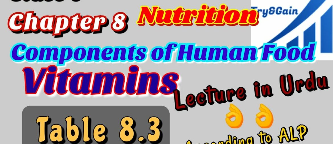 Vitamins | Components of Human  Food | Class 9 | Chapter 8 | Try and Gain