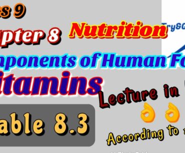 Vitamins | Components of Human  Food | Class 9 | Chapter 8 | Try and Gain