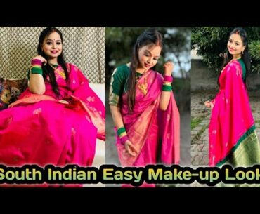 South Indian Easy mekeup look /south indian hair style #makeuplook#southindianmakeup#hairstyle