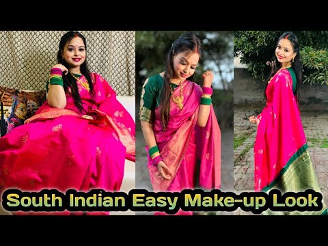 South Indian Easy mekeup look /south indian hair style #makeuplook#southindianmakeup#hairstyle