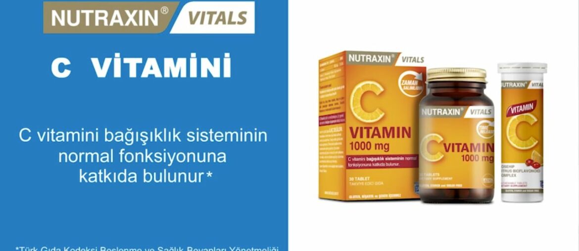 Nutraxin Vitamin C - Contributes to the maintenance of normal function of the immune system