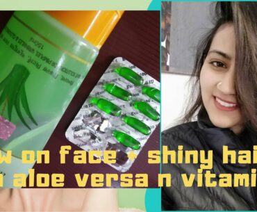 Aloe vera + vitamin E benefits for Glowing skin and strong hairs