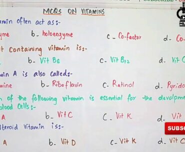 Best Multiple Choice Question on Vitamins.