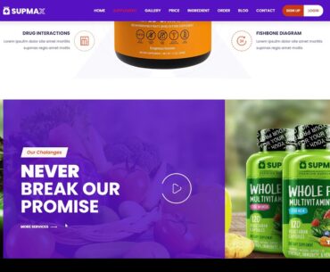 Supmax - Health and Supplement WordPress Theme fitness product Build Website
