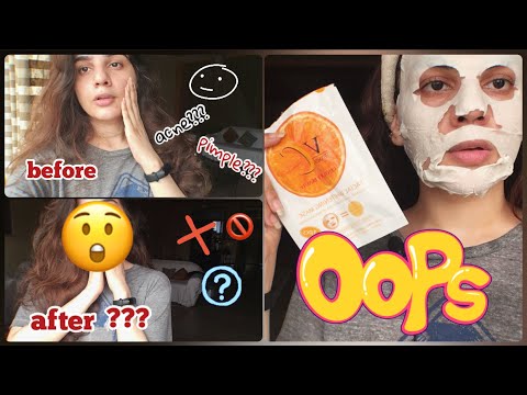 Trying A Vitamin C Facial Mask | Skin Whitening & Glowing Mask | Review, Demo & Benefits