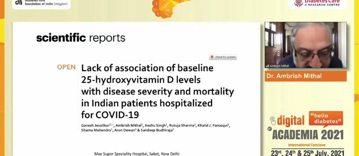 Dr. Ambrish Mithal - Vitamin D and COVID-19